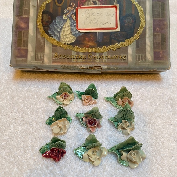 Vintage Rose Flower Place Card Holders (9) - Picture 4 of 4